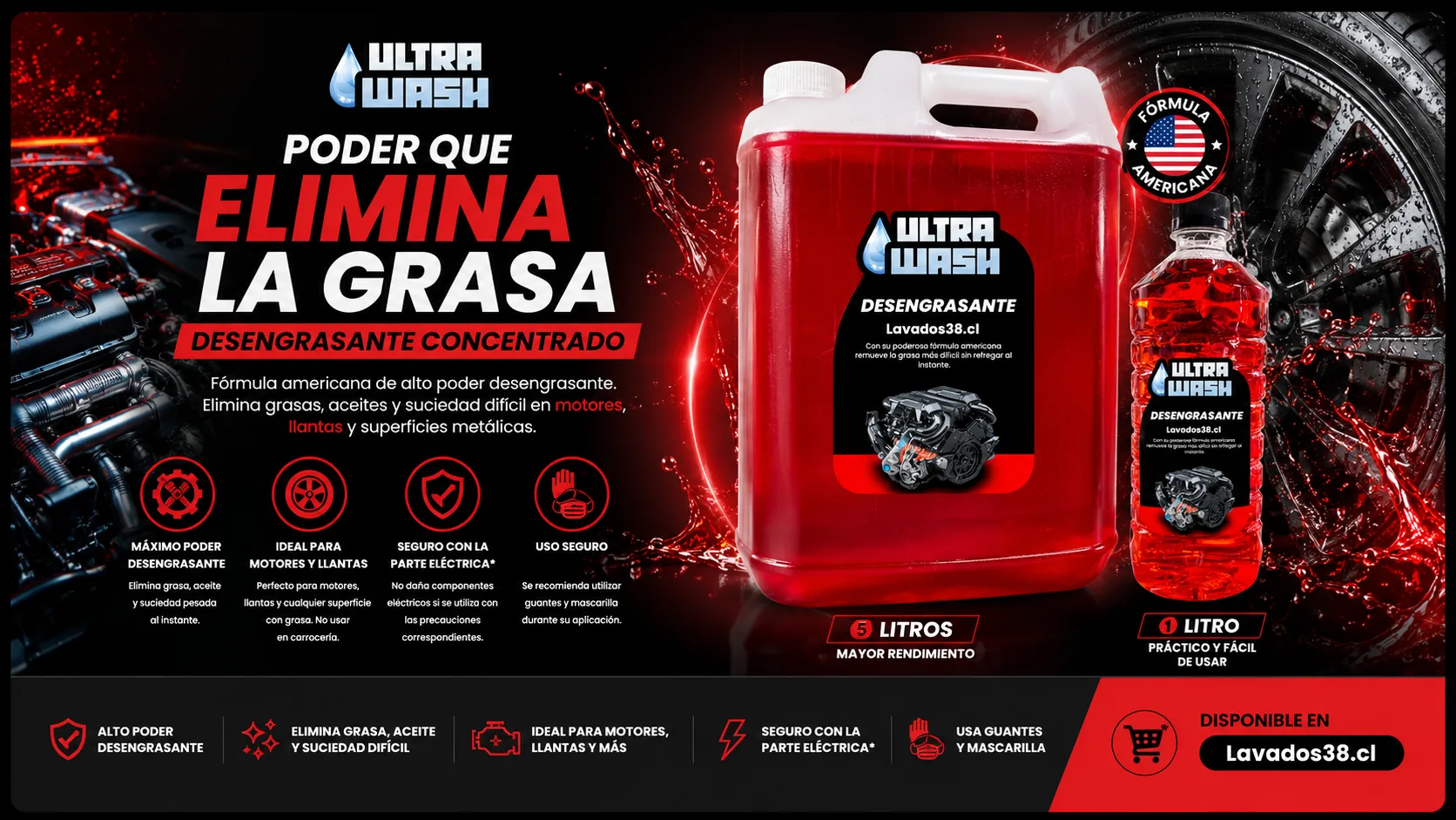 Desengrasante de Motores y Chasis de Alta Concentración