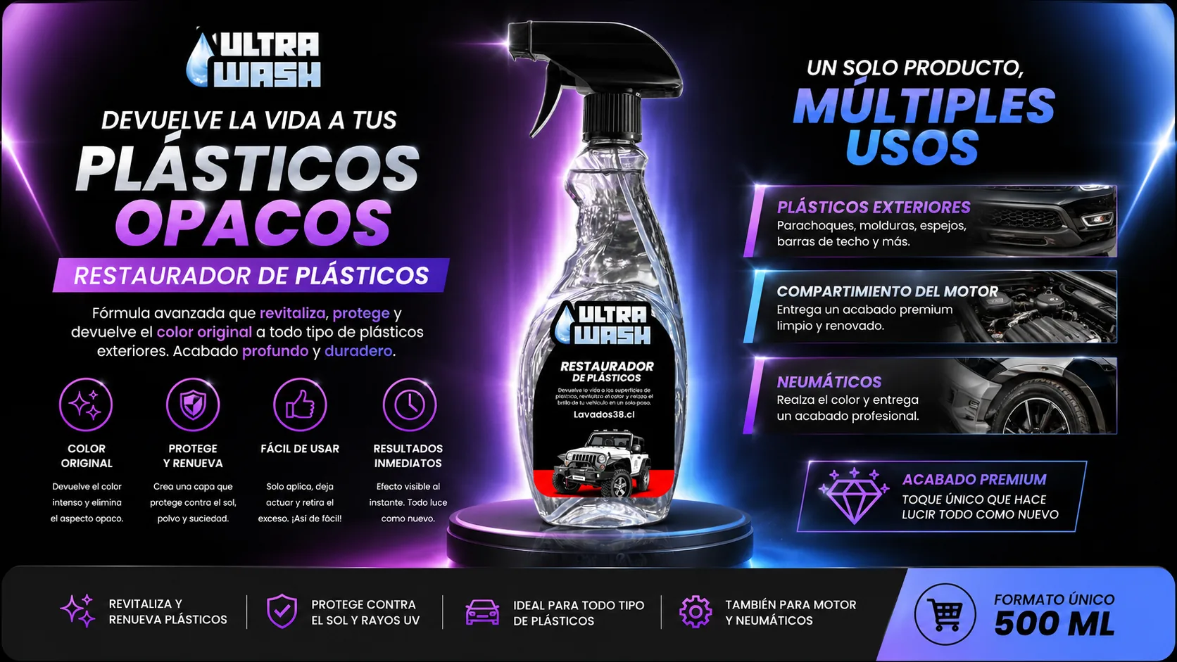 Restaurador de Plásticos y Gomas Exteriores