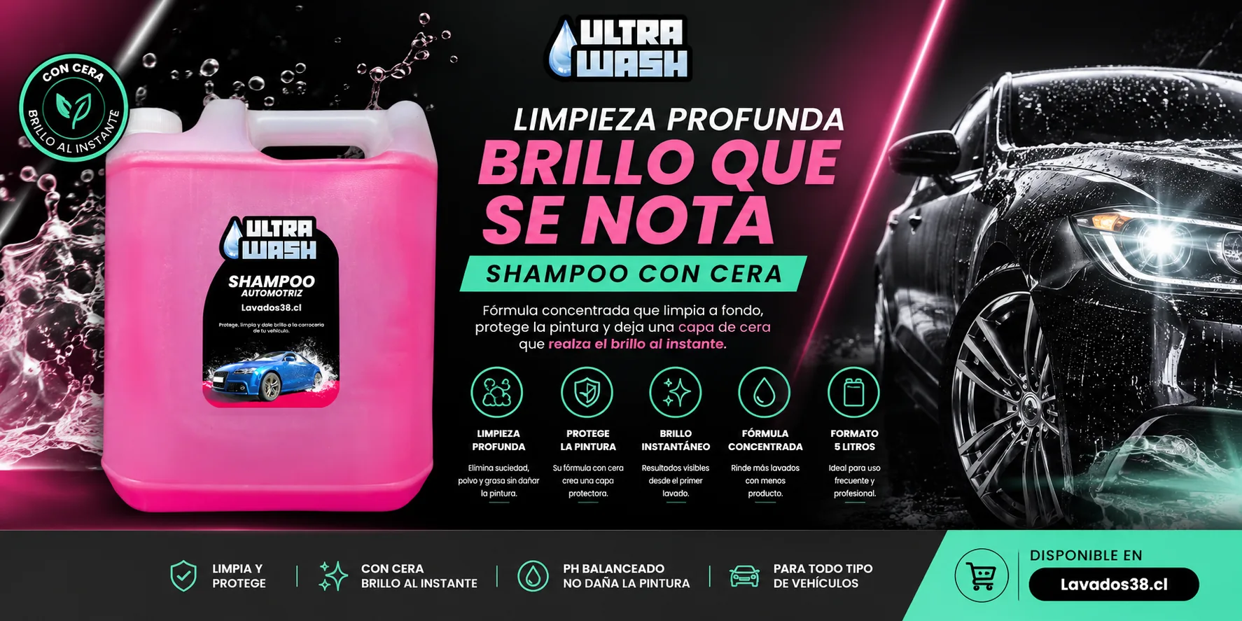 Shampoo Automotriz con pH Neutro UltraWash
