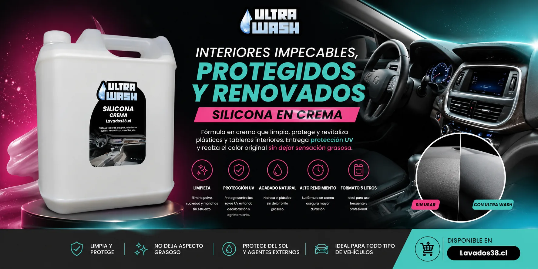 Silicona de Brillo y Protección para Tableros